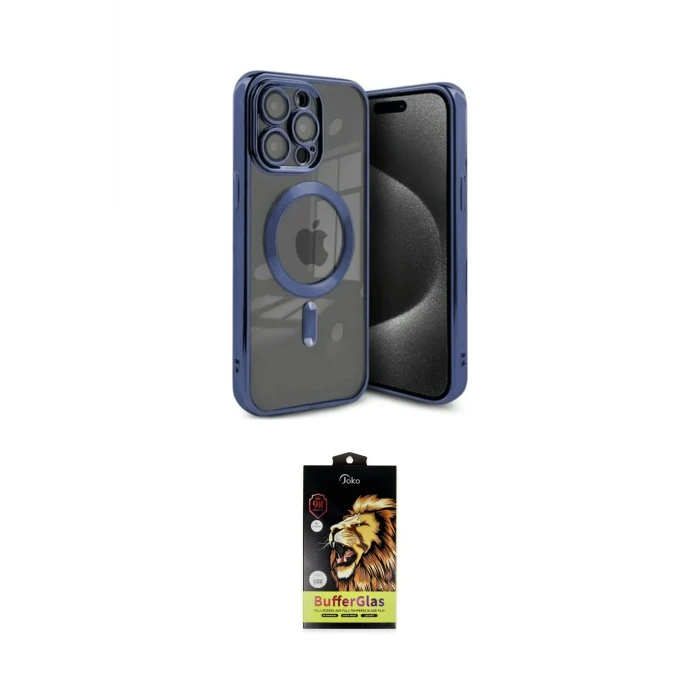 ieg™ iPhone 15 Pro Max Kılıf Nova Işık Özel Seri - Siyah Buffer Cam Ekran Koruyucu