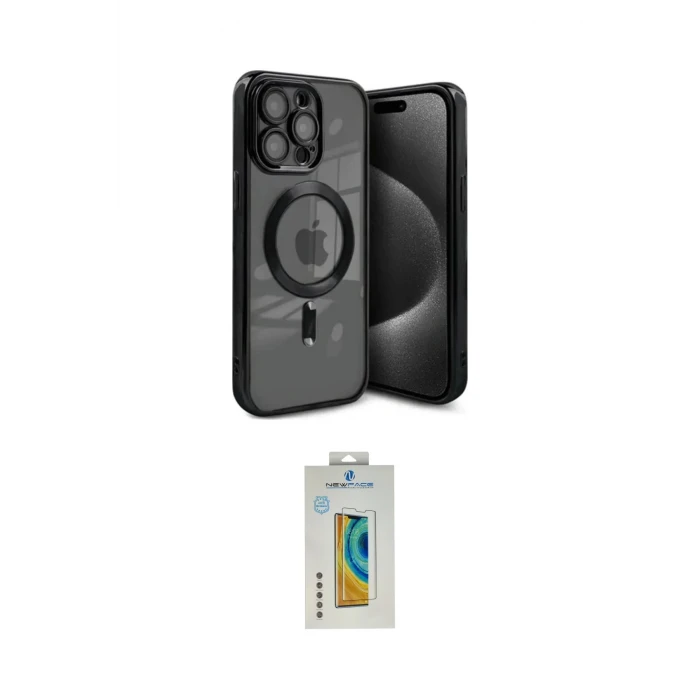 ieg™ iPhone 15 Pro Max Kılıf Nova Işık Özel Seri - Siyah Polymer Nano Ekran Koruyucu
