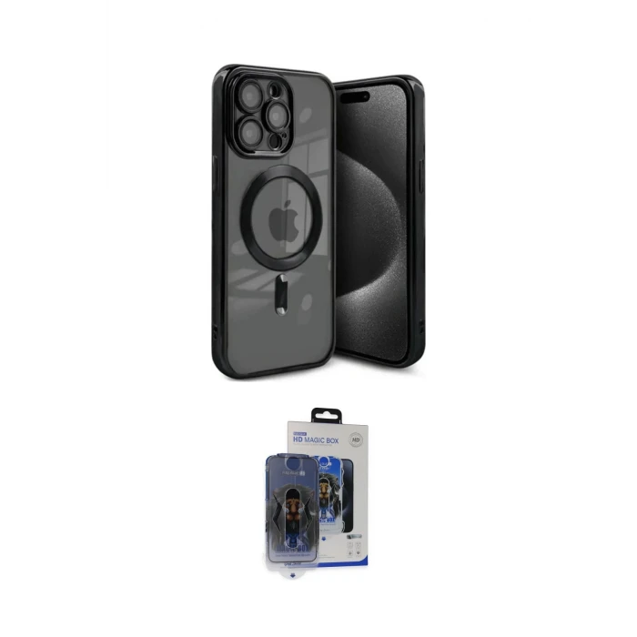 ieg™ iPhone 15 Pro Max Kılıf Nova Işık Özel Seri - Siyah Vanessa Magic Cam