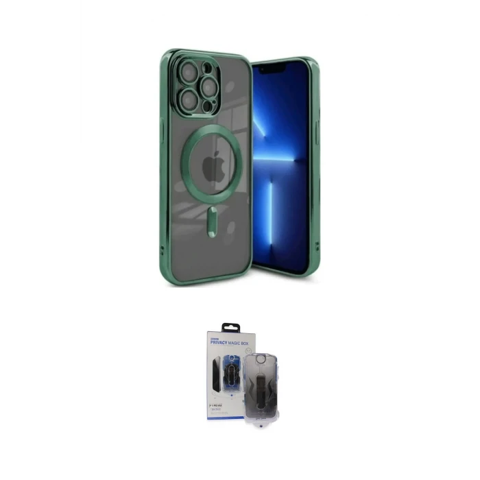 ieg™ iPhone 15 Pro Max Kılıf Nova Işık Özel Seri - Siyah Vanessa Magic Hayalet Cam