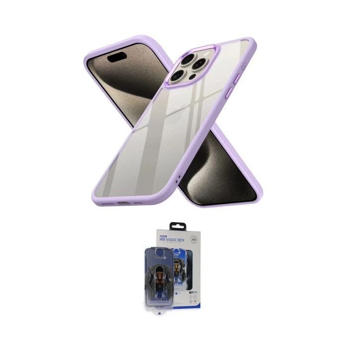 ieg™ iPhone 15 Pro Max Kılıf Nova Işık Serisi - Siyah Vanessa Magic Cam