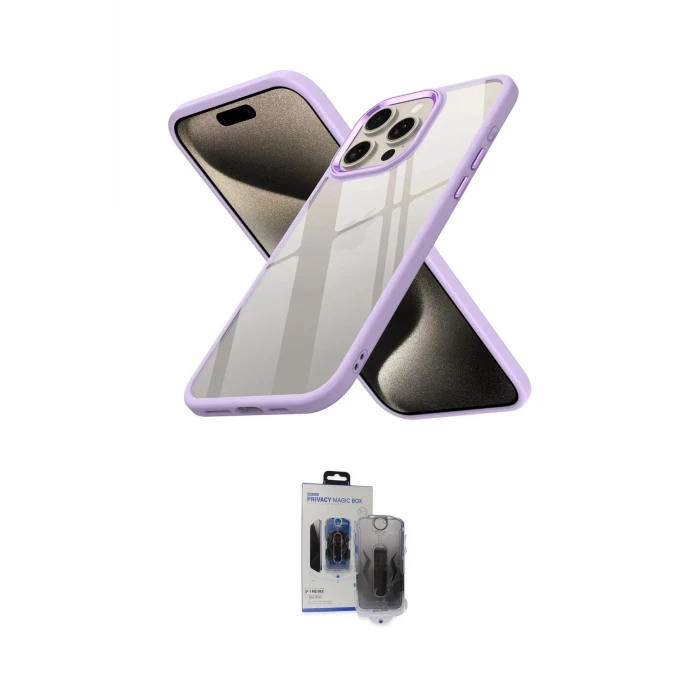 ieg™ iPhone 15 Pro Max Kılıf Nova Işık Serisi - Siyah Vanessa Magic Hayalet Cam