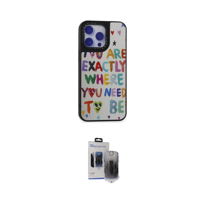 ieg™ iPhone 15 Pro Max Kılıf Odak Klasik Serisi - Siyah Vanessa Magic Hayalet Cam