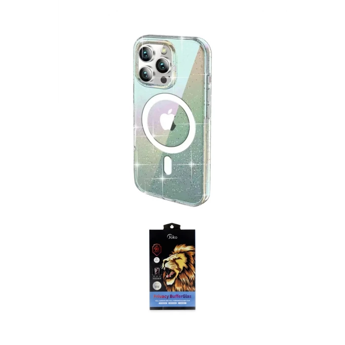 ieg™ iPhone 15 Pro Max Kılıf Odak Modern Serisi - Siyah Buffer Hayalet Cam Ekran Koruyucu