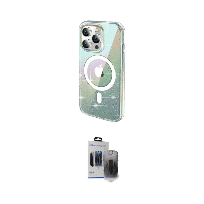 ieg™ iPhone 15 Pro Max Kılıf Odak Modern Serisi - Siyah Vanessa Magic Hayalet Cam