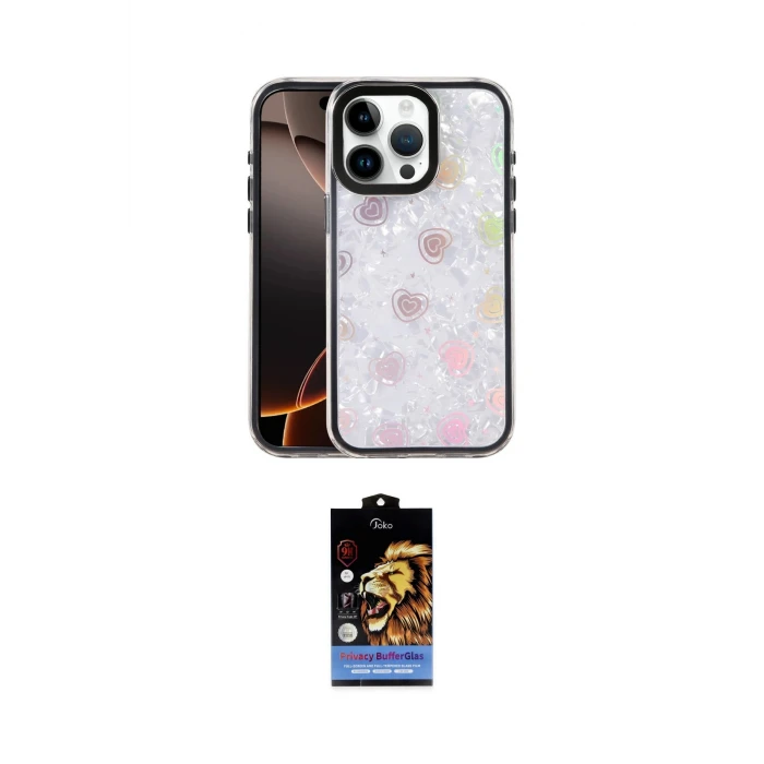ieg™ iPhone 15 Pro Max Kılıf Odak Prime - Siyah Buffer Hayalet Cam Ekran Koruyucu