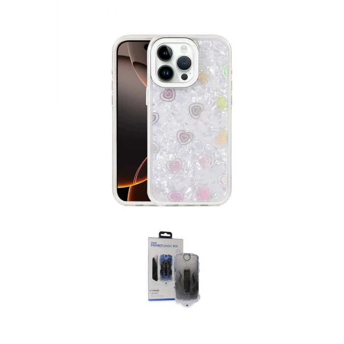 ieg™ iPhone 15 Pro Max Kılıf Odak Prime - Siyah Vanessa Magic Hayalet Cam