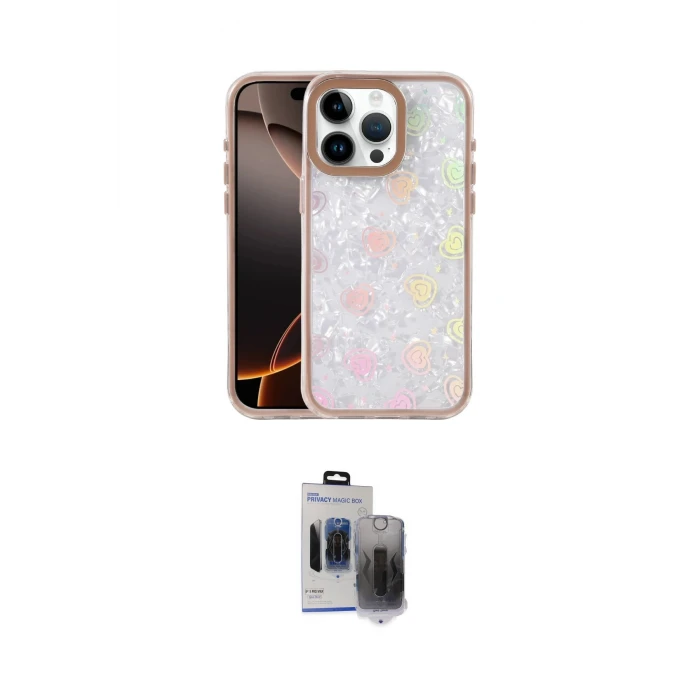 ieg™ iPhone 15 Pro Max Kılıf Odak Prime - Siyah Vanessa Magic Hayalet Cam