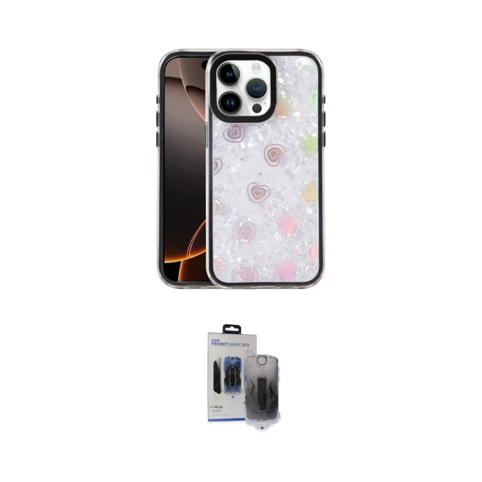 ieg™ iPhone 15 Pro Max Kılıf Odak Prime - Siyah Vanessa Magic Hayalet Cam