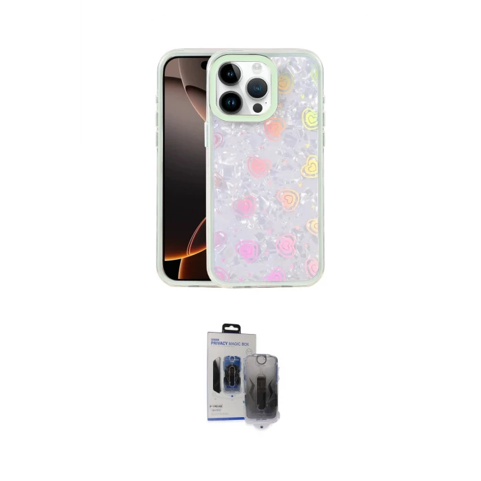 ieg™ iPhone 15 Pro Max Kılıf Odak Prime - Siyah Vanessa Magic Hayalet Cam