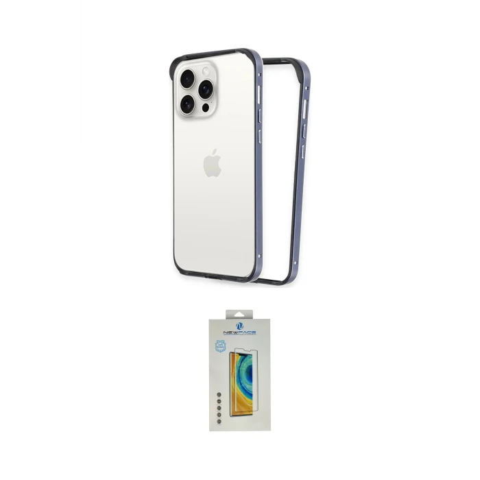 ieg™ iPhone 15 Pro Max Kılıf Pusula Asil Koleksiyonu - Siyah Polymer Nano Ekran Koruyucu