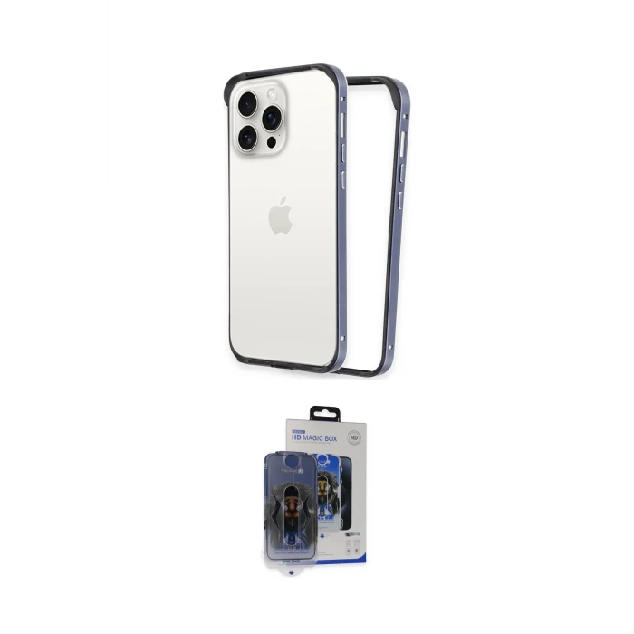 ieg™ iPhone 15 Pro Max Kılıf Pusula Asil Koleksiyonu - Siyah Vanessa Magic Cam