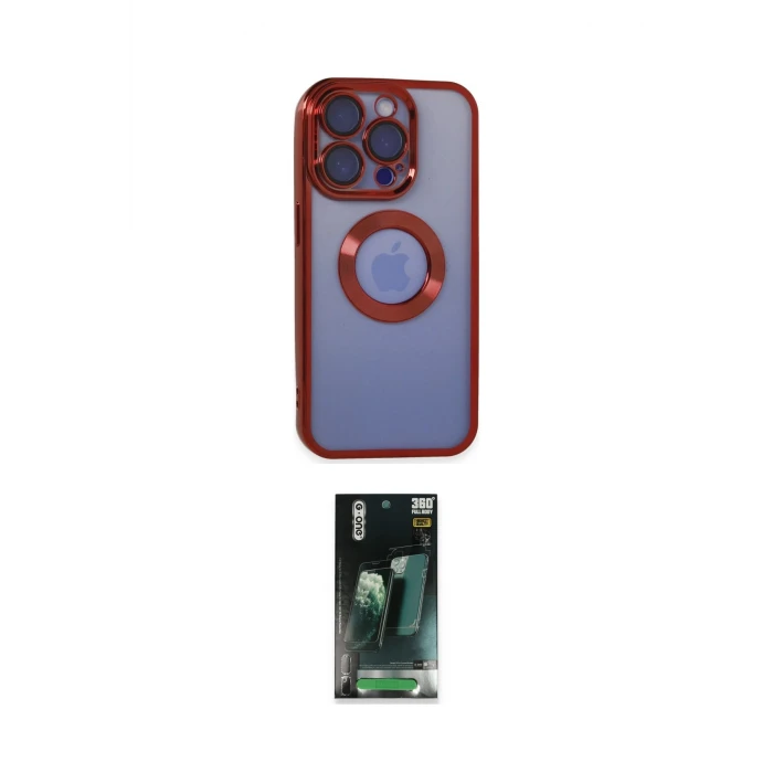 ieg™ iPhone 15 Pro Max Kılıf Pusula Form - Şeffaf 360 Full Body Arka Koruyucu