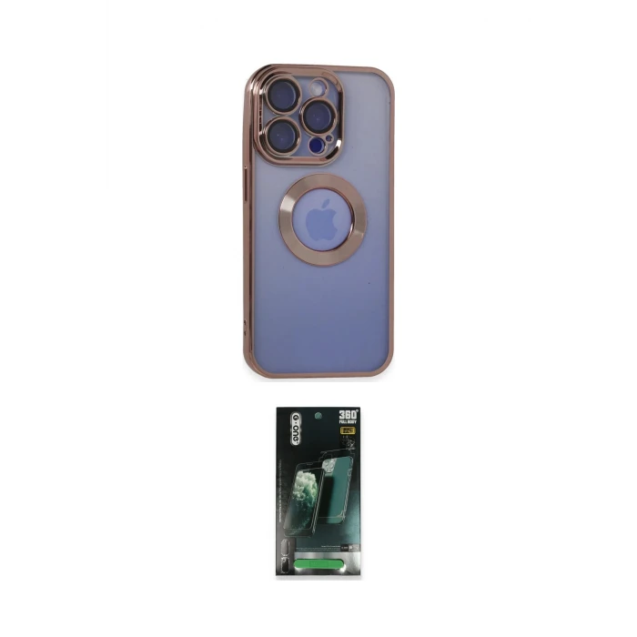 ieg™ iPhone 15 Pro Max Kılıf Pusula Form - Şeffaf 360 Full Body Arka Koruyucu