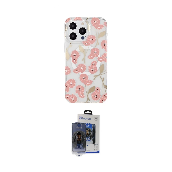 ieg™ iPhone 15 Pro Max Kılıf Pusula Form - Siyah Vanessa Magic Cam