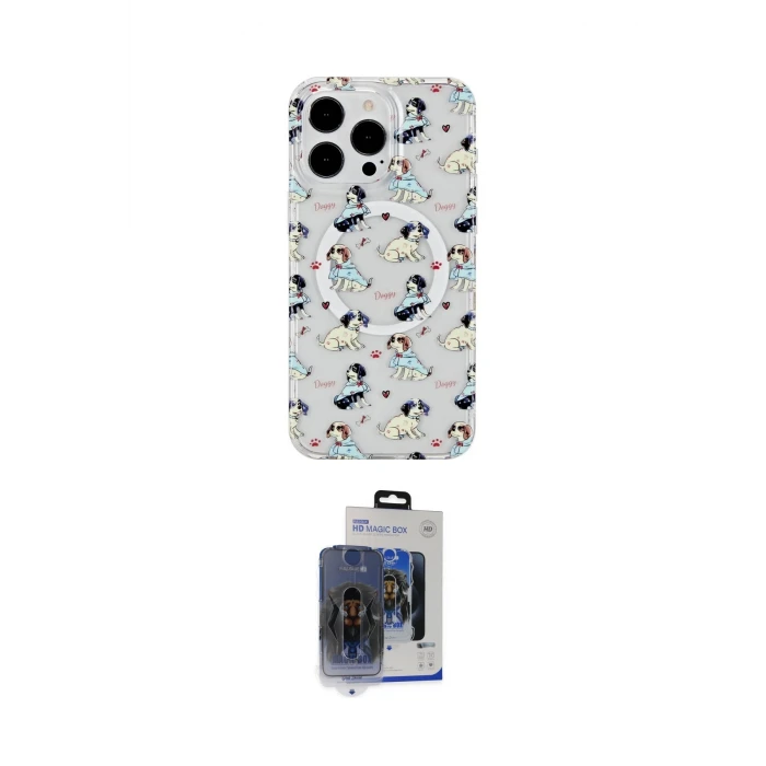 ieg™ iPhone 15 Pro Max Kılıf Pusula Form - Siyah Vanessa Magic Cam