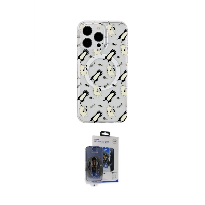 ieg™ iPhone 15 Pro Max Kılıf Pusula Form - Siyah Vanessa Magic Cam