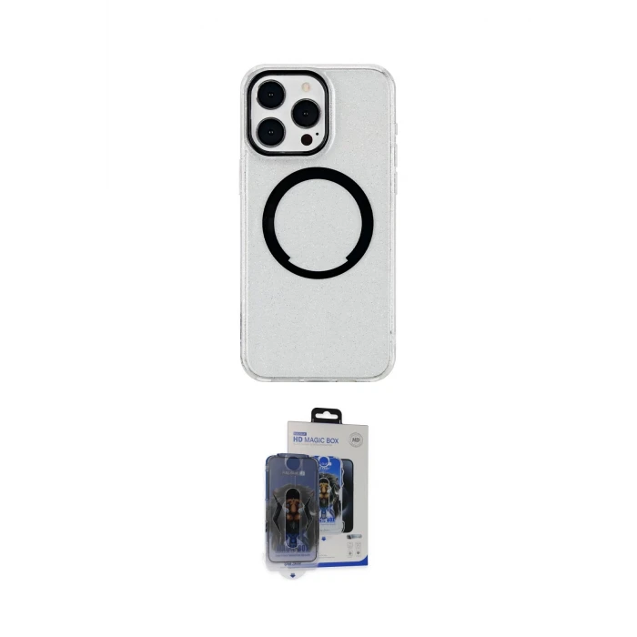 ieg™ iPhone 15 Pro Max Kılıf Pusula Form - Siyah Vanessa Magic Cam