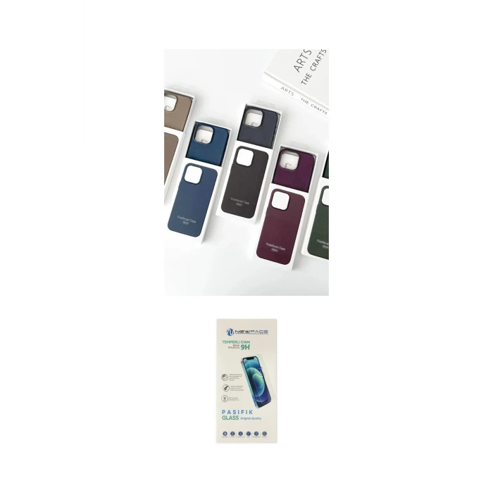 ieg™ iPhone 15 Pro Max Kılıf Pusula Modern - Şeffaf Pasifik Cam Ekran Koruyucu