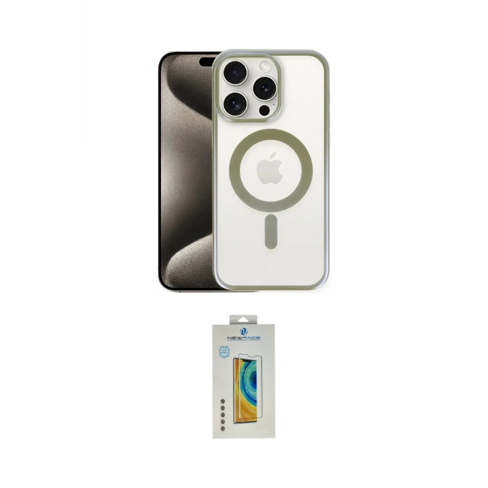 ieg™ iPhone 15 Pro Max Kılıf Siluet Çizgi Serisi - Siyah Polymer Nano Ekran Koruyucu