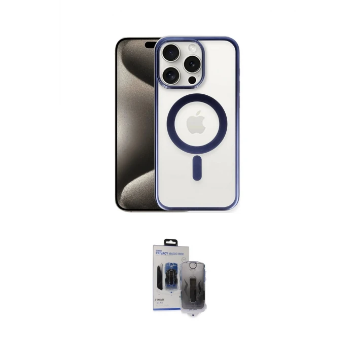 ieg™ iPhone 15 Pro Max Kılıf Siluet Çizgi Serisi - Siyah Vanessa Magic Hayalet Cam