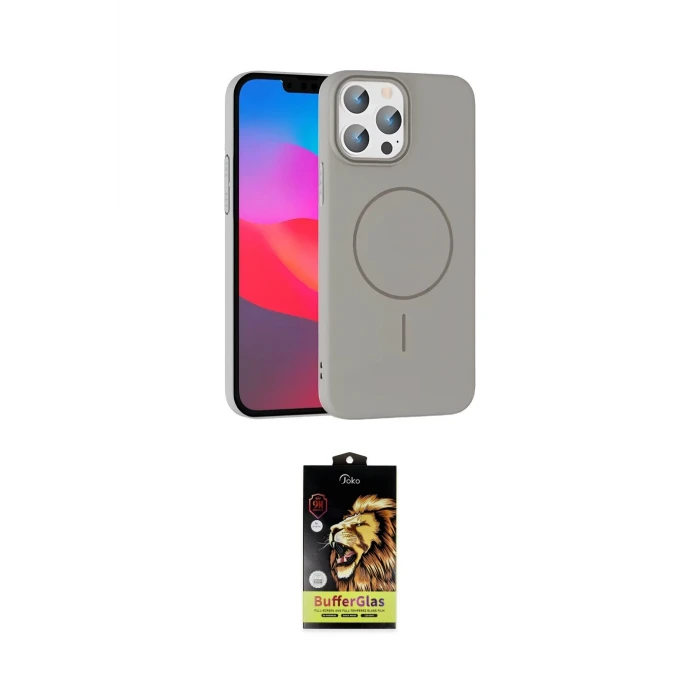 ieg™ iPhone 15 Pro Max Kılıf Siluet Doku Özel Seri - Siyah Buffer Cam Ekran Koruyucu