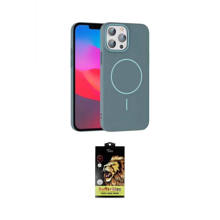 ieg™ iPhone 15 Pro Max Kılıf Siluet Doku Özel Seri - Siyah Buffer Cam Ekran Koruyucu