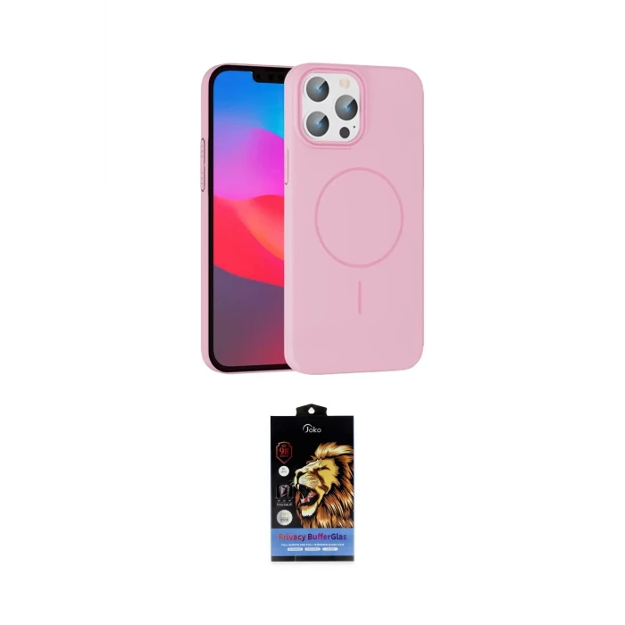 ieg™ iPhone 15 Pro Max Kılıf Siluet Doku Özel Seri - Siyah Buffer Hayalet Cam Ekran Koruyucu