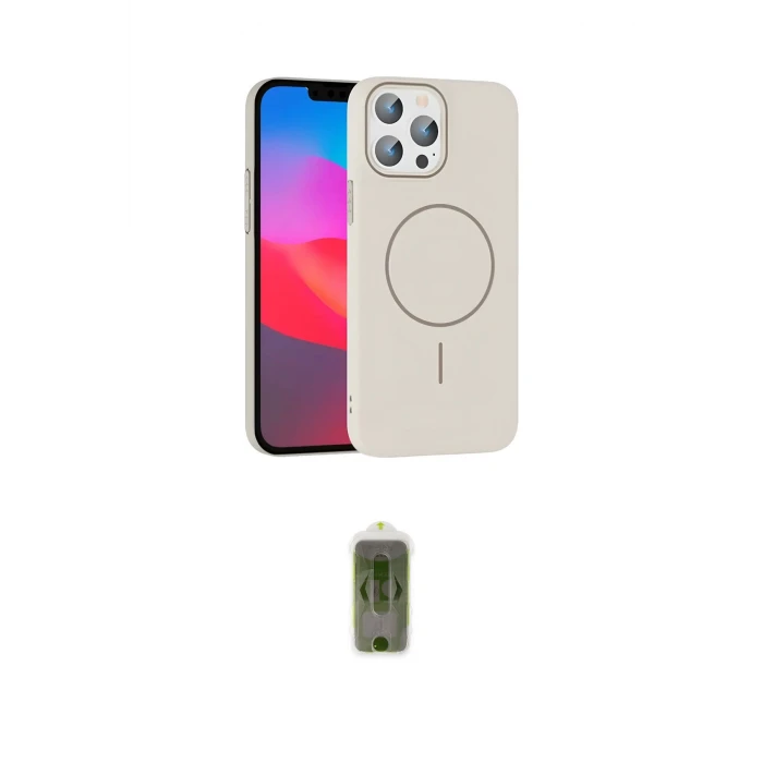 ieg™ iPhone 15 Pro Max Kılıf Siluet Doku Özel Seri - Siyah Joko Magic 5D Hayalet Cam