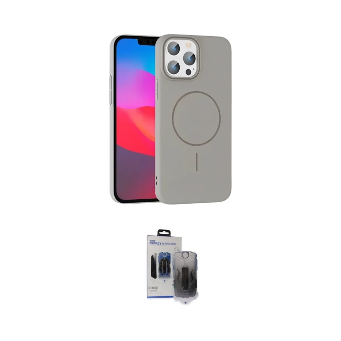 ieg™ iPhone 15 Pro Max Kılıf Siluet Doku Özel Seri - Siyah Vanessa Magic Hayalet Cam