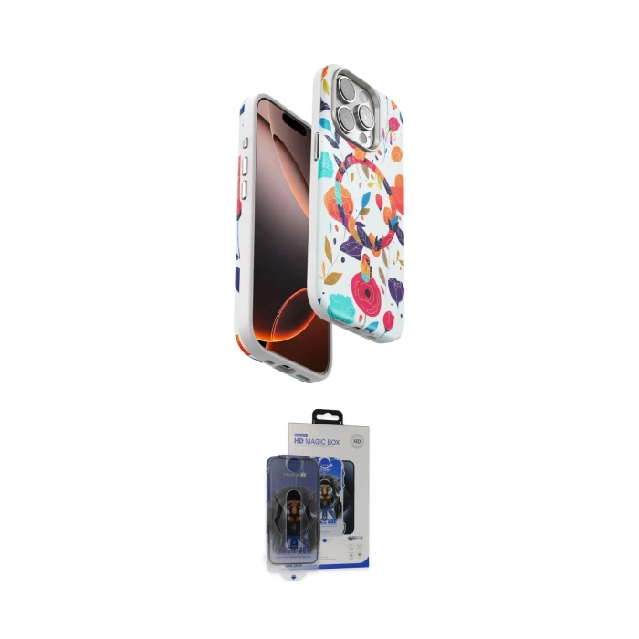 ieg™ iPhone 15 Pro Max Kılıf Siluet Doku - Siyah Vanessa Magic Cam