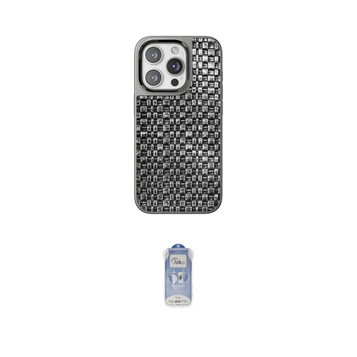 ieg™ iPhone 15 Pro Max Kılıf Siluet Form Serisi - Siyah Joko Magic 5D Cam