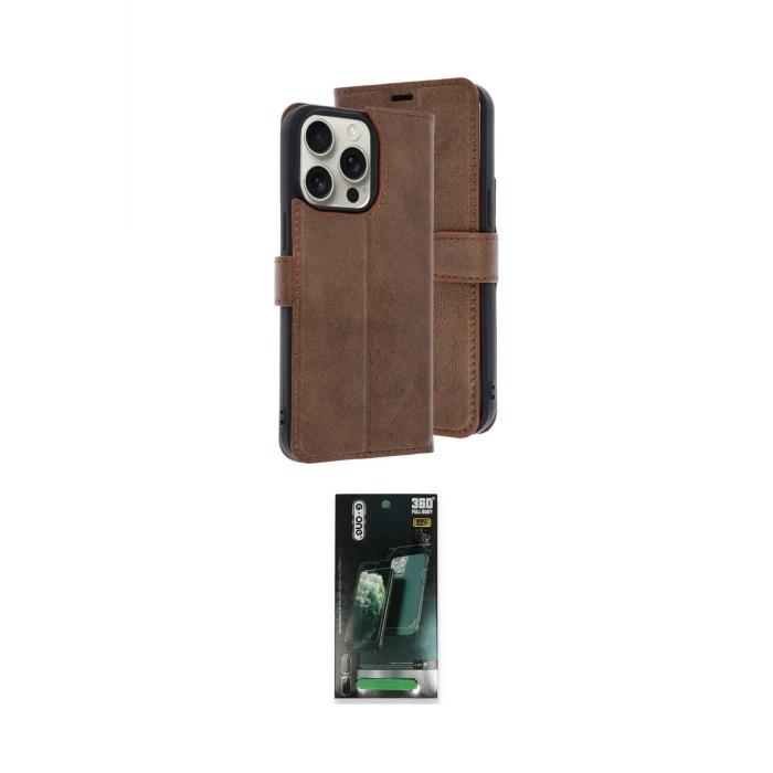 ieg™ iPhone 15 Pro Max Kılıf Siluet Işık Serisi - Şeffaf 360 Full Body Arka Koruyucu