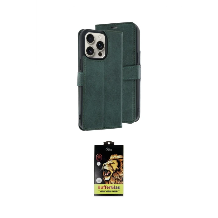 ieg™ iPhone 15 Pro Max Kılıf Siluet Işık Serisi - Siyah Buffer Cam Ekran Koruyucu