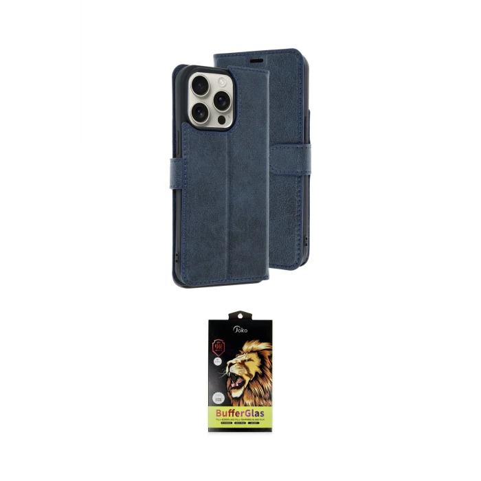 ieg™ iPhone 15 Pro Max Kılıf Siluet Işık Serisi - Siyah Buffer Cam Ekran Koruyucu