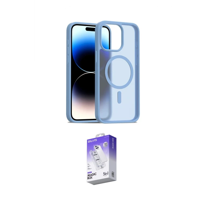 ieg™ iPhone 15 Pro Max Kılıf Siluet Minimal Prime - Siyah Bilvis 5in1 3D Magic Cam Ekran Koruyucu