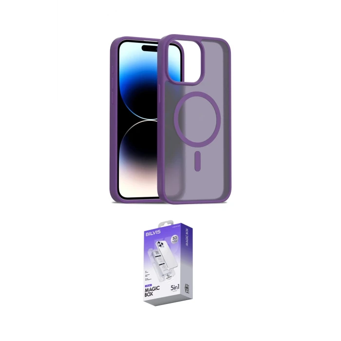 ieg™ iPhone 15 Pro Max Kılıf Siluet Minimal Prime - Siyah Bilvis 5in1 3D Magic Cam Ekran Koruyucu