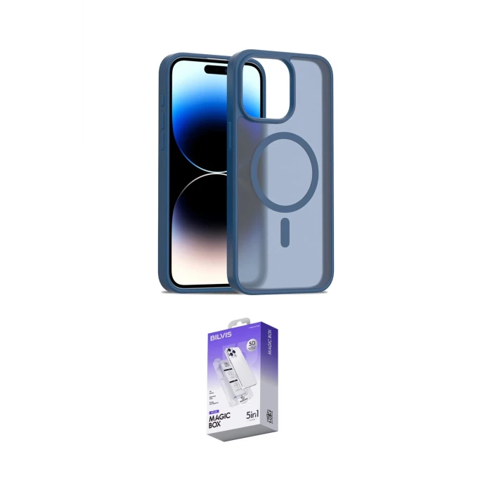 ieg™ iPhone 15 Pro Max Kılıf Siluet Minimal Prime - Siyah Bilvis 5in1 3D Magic Cam Ekran Koruyucu