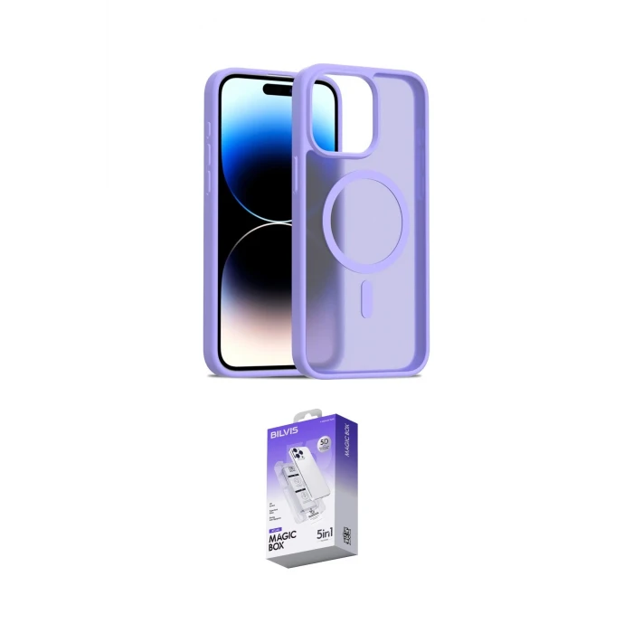 ieg™ iPhone 15 Pro Max Kılıf Siluet Minimal Prime - Siyah Bilvis 5in1 3D Magic Cam Ekran Koruyucu