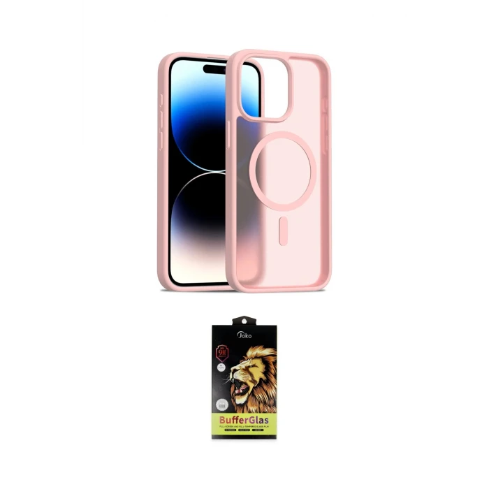 ieg™ iPhone 15 Pro Max Kılıf Siluet Minimal Prime - Siyah Buffer Cam Ekran Koruyucu