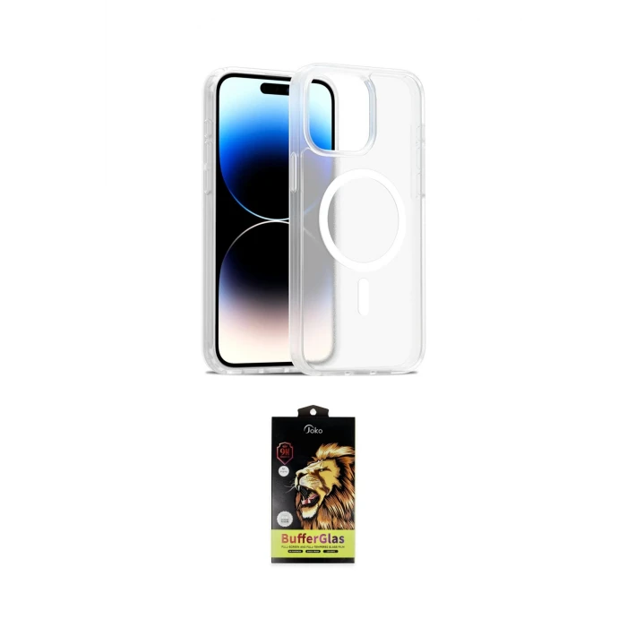 ieg™ iPhone 15 Pro Max Kılıf Siluet Minimal Prime - Siyah Buffer Cam Ekran Koruyucu