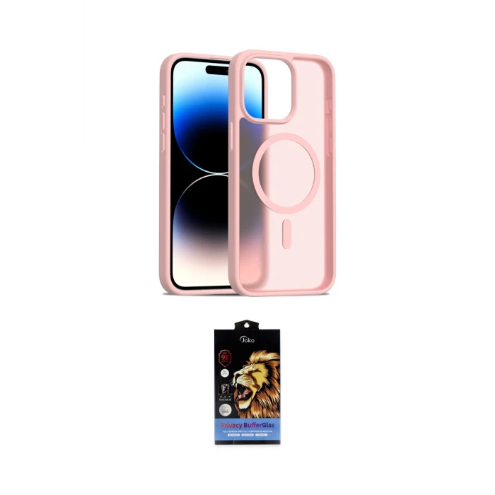 ieg™ iPhone 15 Pro Max Kılıf Siluet Minimal Prime - Siyah Buffer Hayalet Cam Ekran Koruyucu
