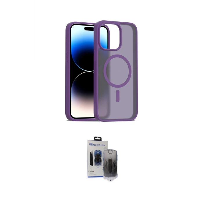ieg™ iPhone 15 Pro Max Kılıf Siluet Minimal Prime - Siyah Vanessa Magic Hayalet Cam