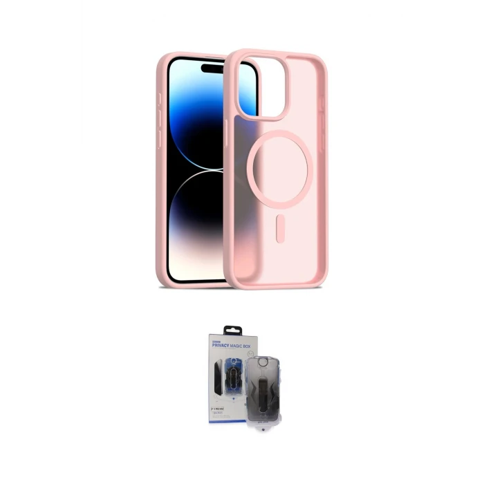 ieg™ iPhone 15 Pro Max Kılıf Siluet Minimal Prime - Siyah Vanessa Magic Hayalet Cam