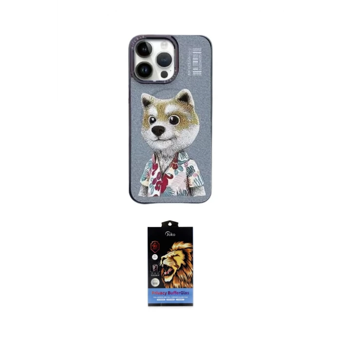 ieg™ iPhone 15 Pro Max Kılıf Siluet Modern Özel Seri - Siyah Buffer Hayalet Cam Ekran Koruyucu