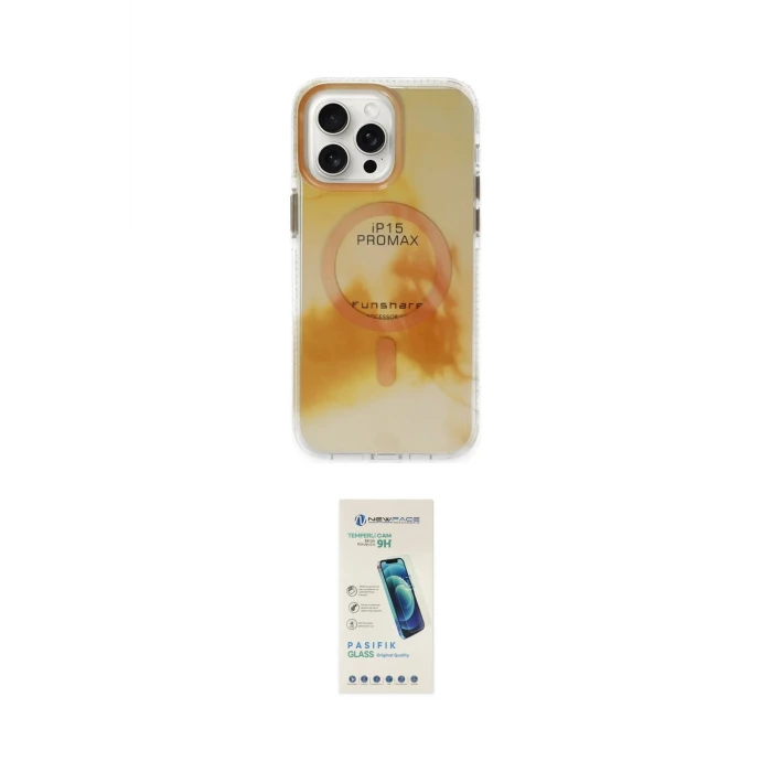 ieg™ iPhone 15 Pro Max Kılıf Ufuk Doku Prime - Şeffaf Pasifik Cam Ekran Koruyucu