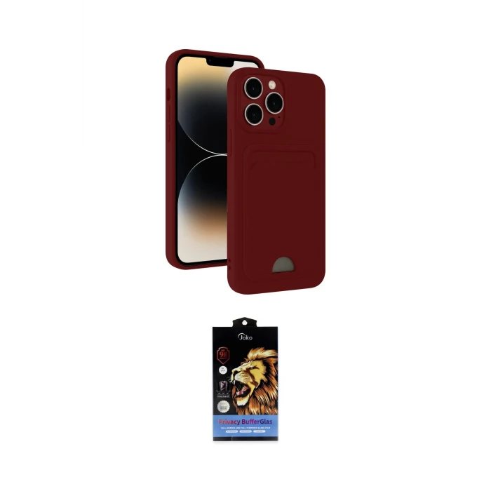 ieg™ iPhone 15 Pro Max Kılıf Vadi Çizgi Prime - Siyah Buffer Hayalet Cam Ekran Koruyucu