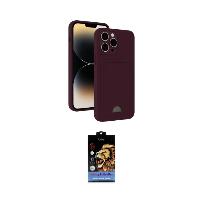 ieg™ iPhone 15 Pro Max Kılıf Vadi Çizgi Prime - Siyah Buffer Hayalet Cam Ekran Koruyucu