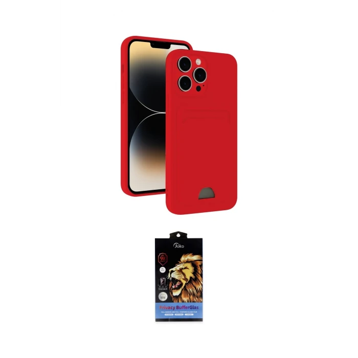 ieg™ iPhone 15 Pro Max Kılıf Vadi Çizgi Prime - Siyah Buffer Hayalet Cam Ekran Koruyucu
