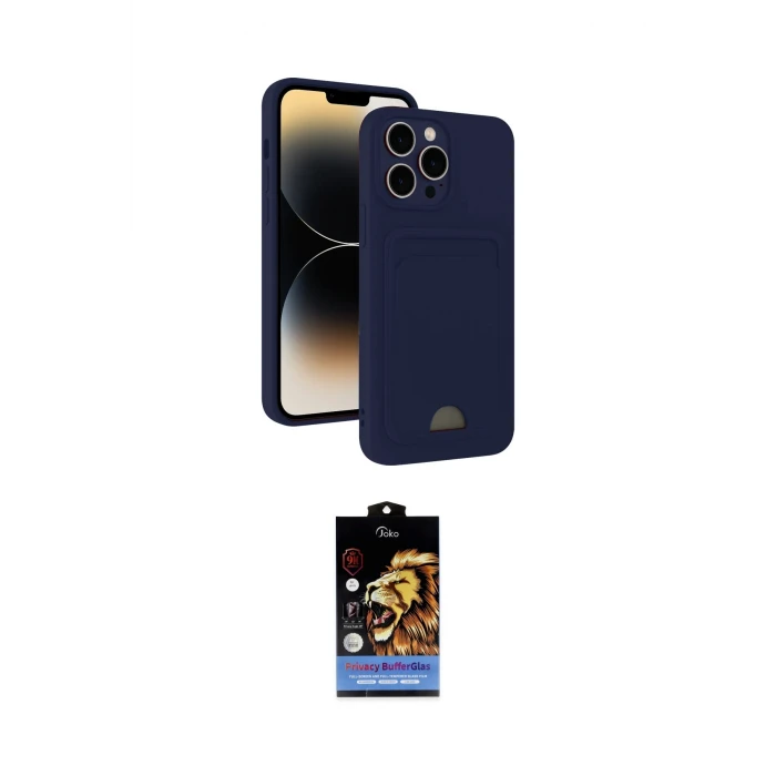 ieg™ iPhone 15 Pro Max Kılıf Vadi Çizgi Prime - Siyah Buffer Hayalet Cam Ekran Koruyucu